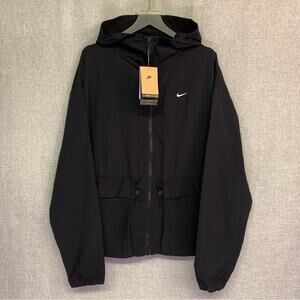 NIKE Sportswear Everything Woven Oversized Full Zip Hooded Jacket MEDIUM Black